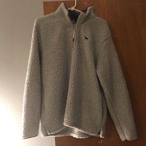 PINK 1/4 zip sherpa pullover